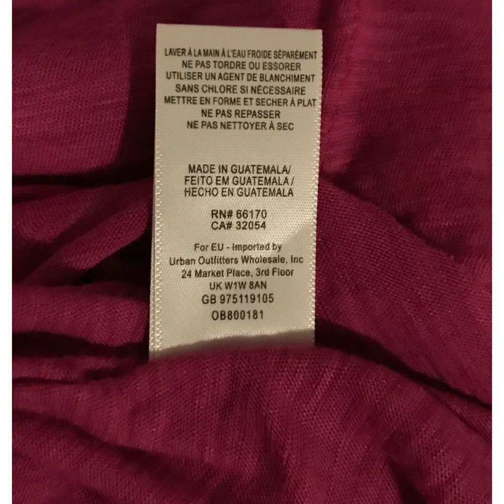 Free People We The Free So Easy Flutter Tee XS Raspberry Short Sleeve Boho Top